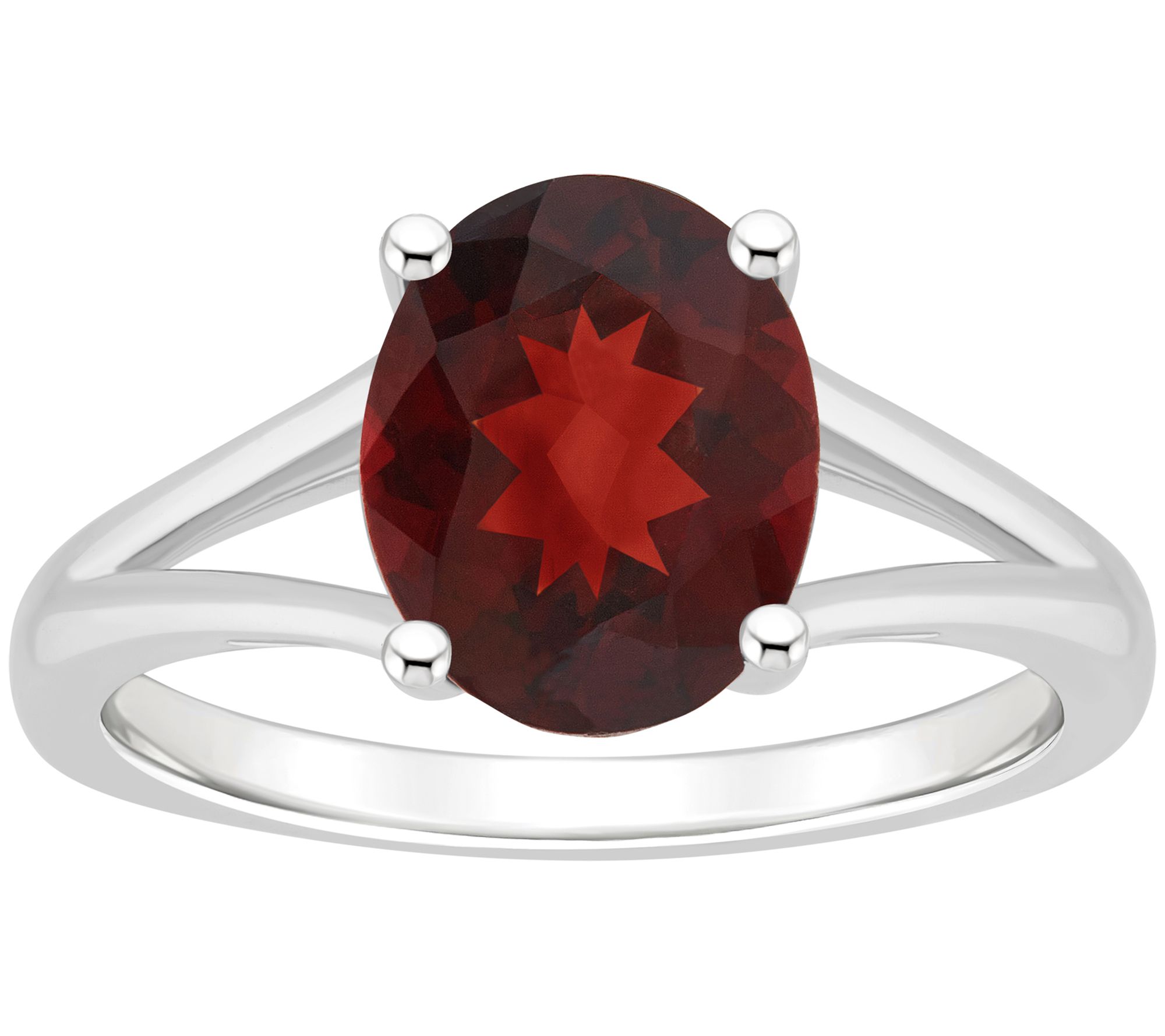 Affinity Gems Oval Gemstone Split Shank Ring, Sterling Silver