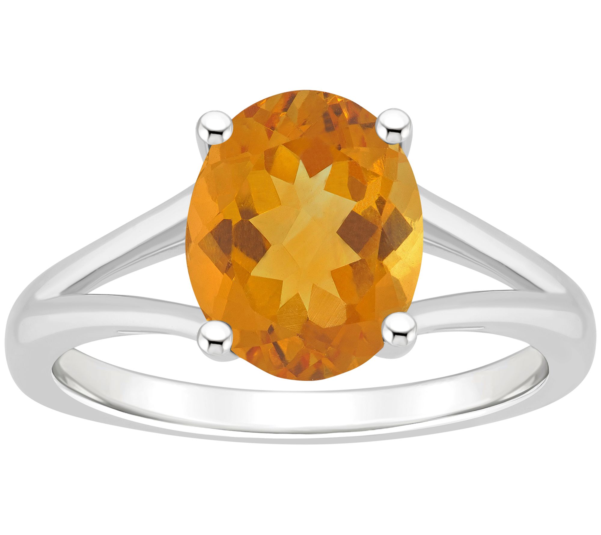 Affinity Gems Oval Gemstone Split Shank Ring, Sterling Silver