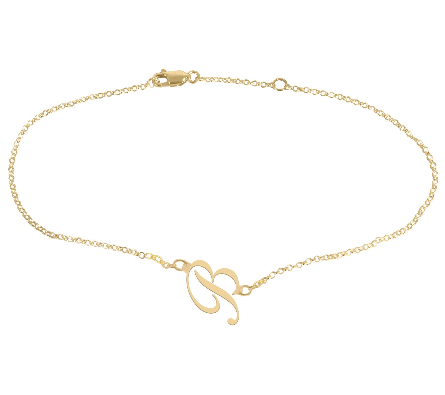 Personalized 14K Gold Plated Script Initial Ankle Bracelet