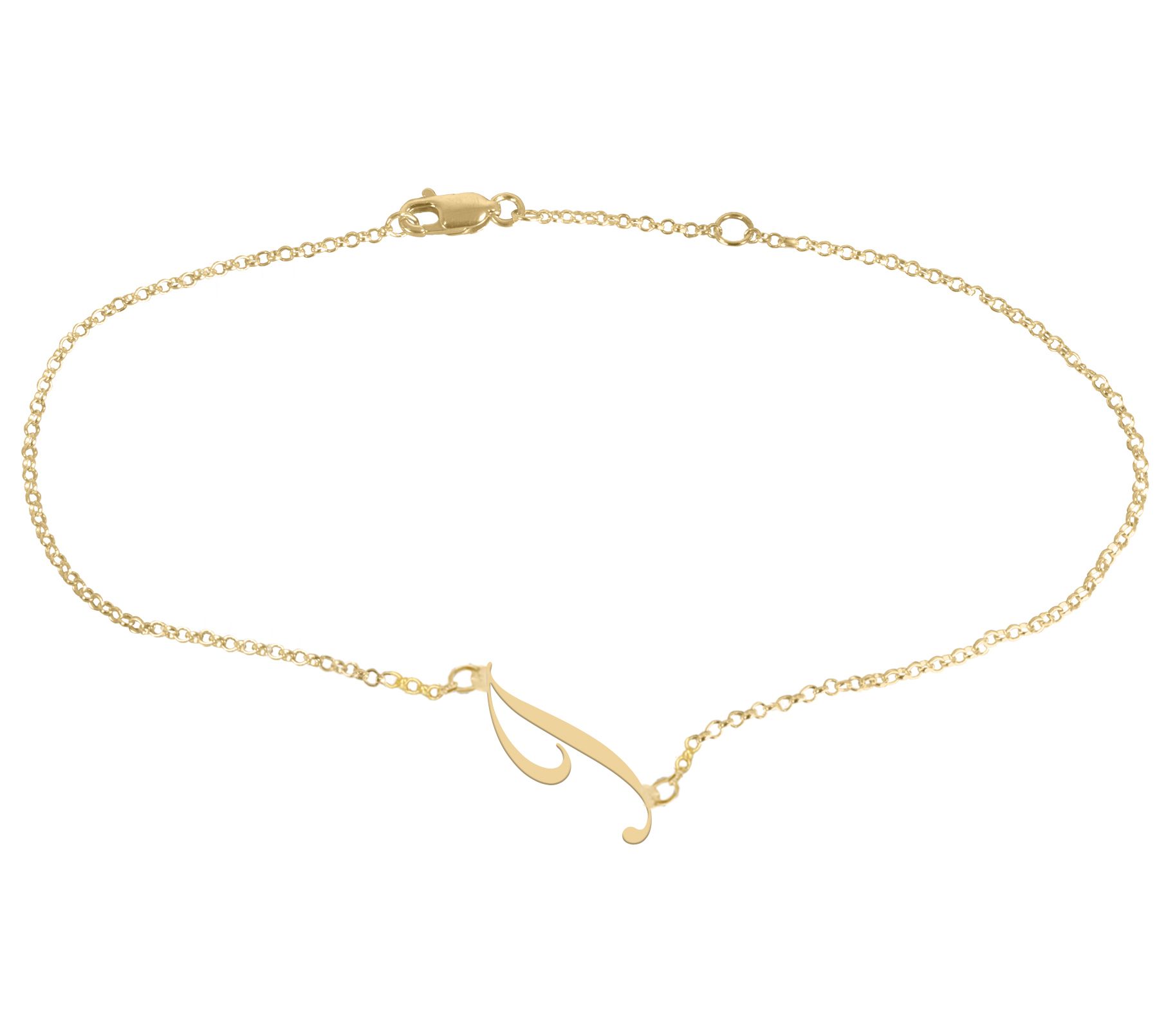 Personalized 14K Gold Plated Script Initial Ankle Bracelet