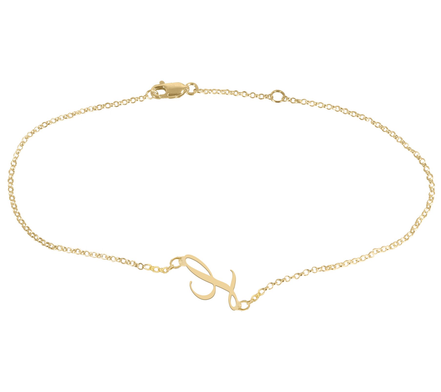 Personalized 14K Gold Plated Script Initial Ankle Bracelet