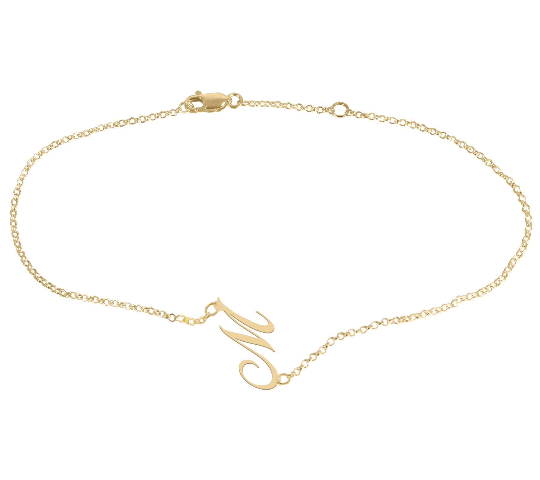 Personalized 14K Gold Plated Script Initial Ankle Bracelet