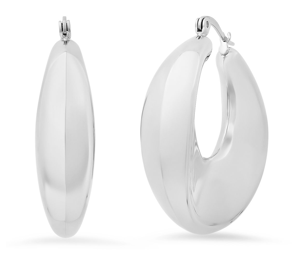 Steel by Design Chunky Oval Hoop Earrings