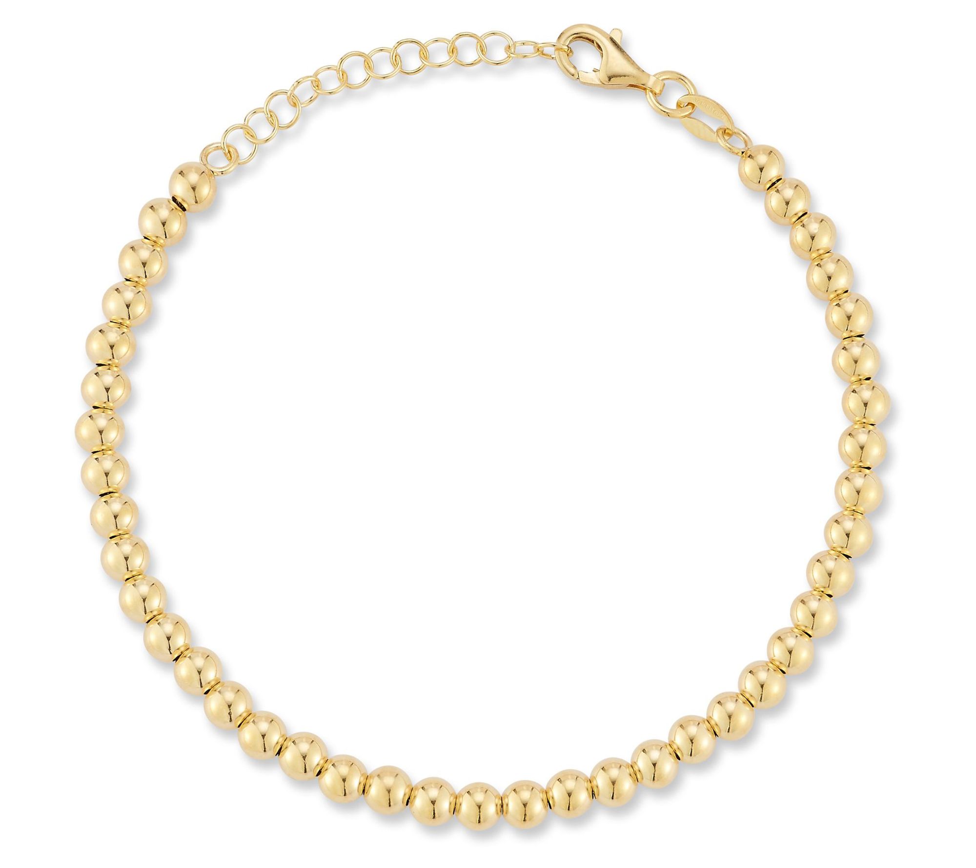 Italian Gold 4mm Ball Bracelet, 14K