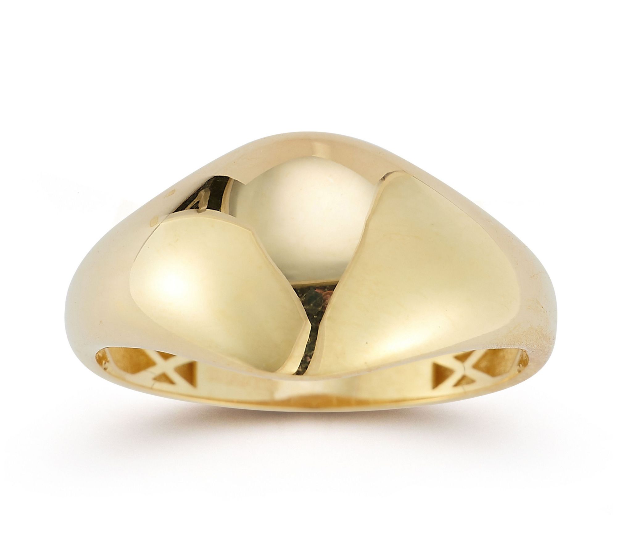 Luminosa Gold Puffed Oval Signet Ring, 14K