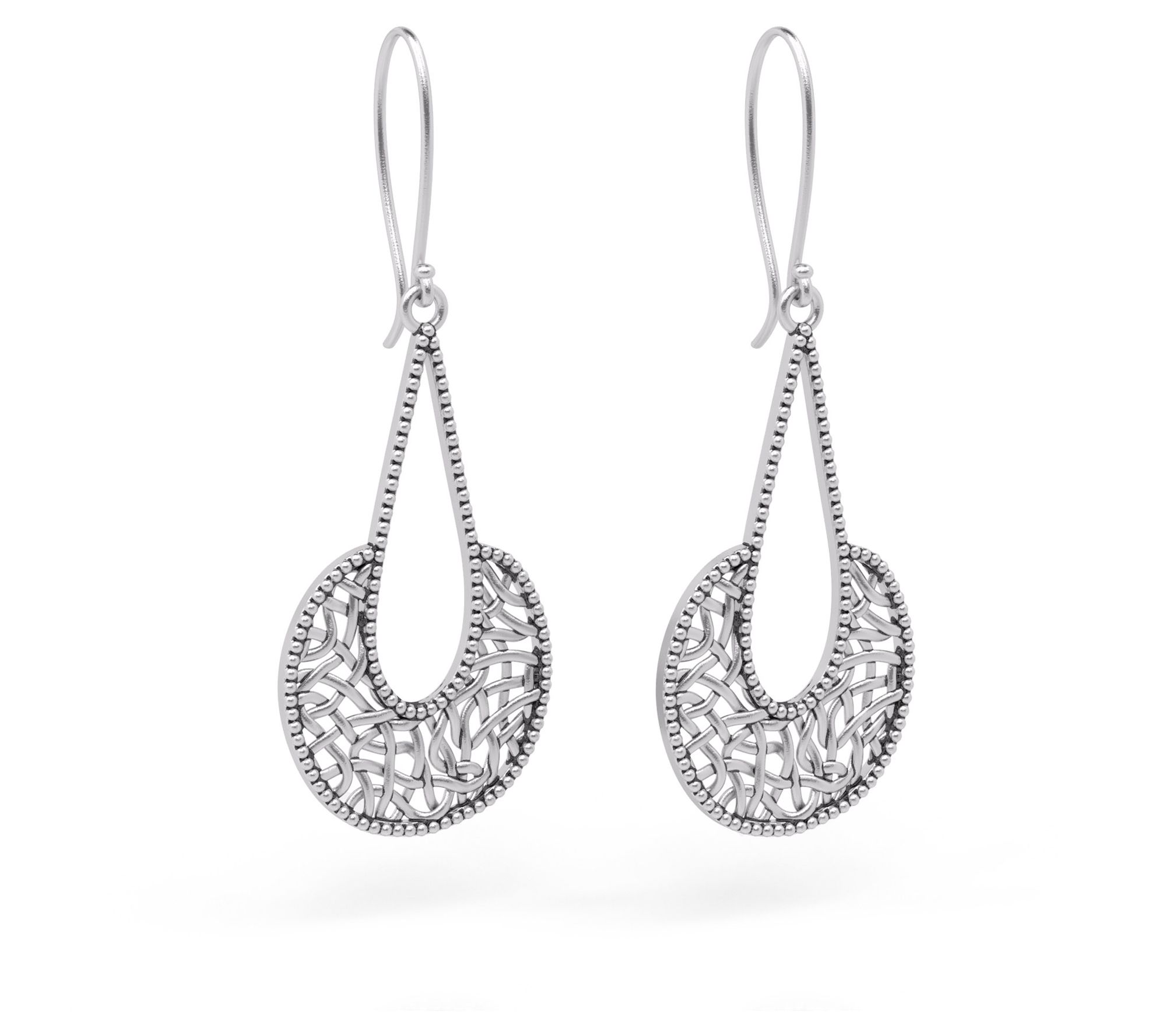 Or Paz Sterling Silver Textured Long Dangle Earrings