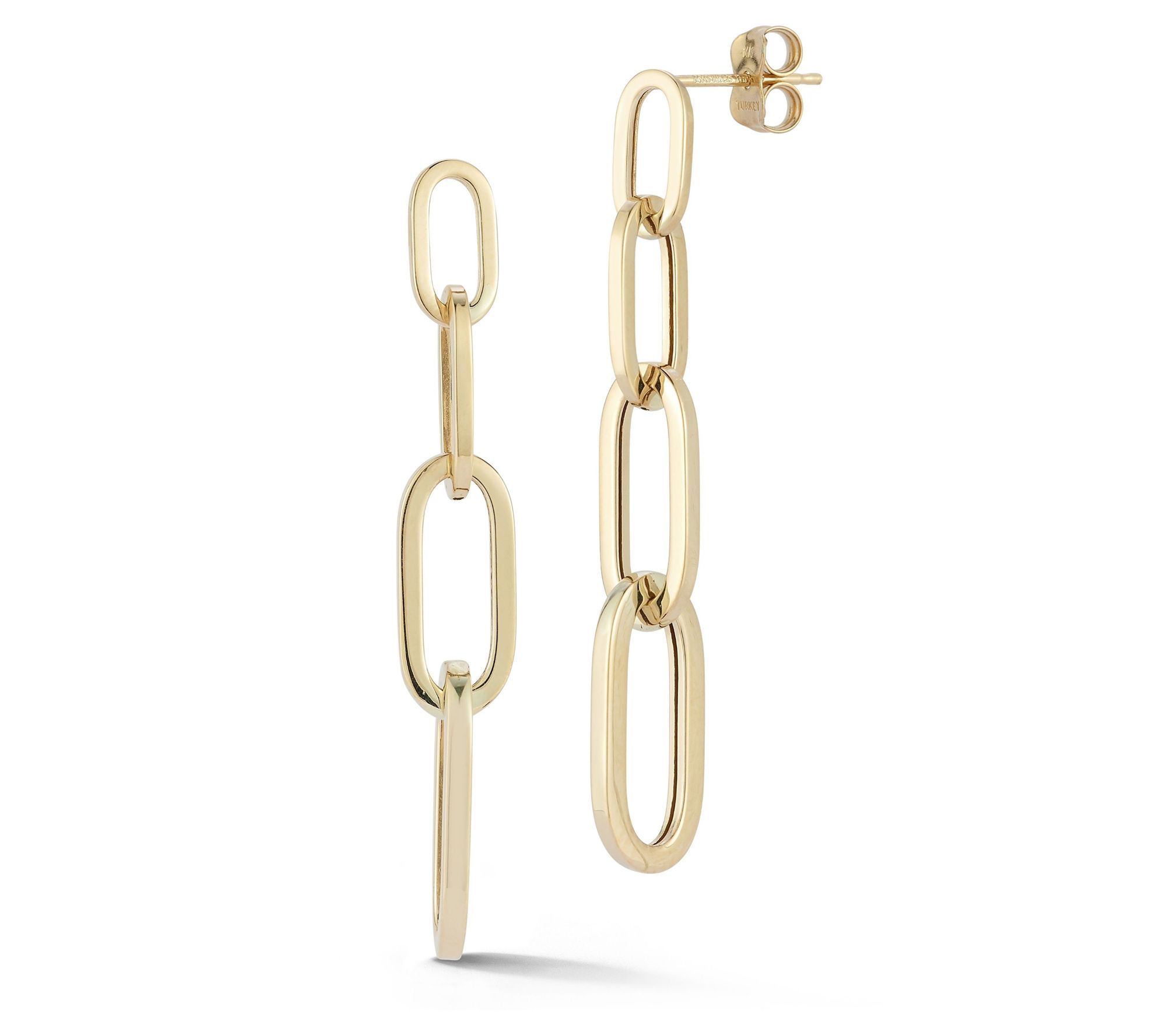Luminosa Gold Graduated Paperclip Drop Earrings, 14K