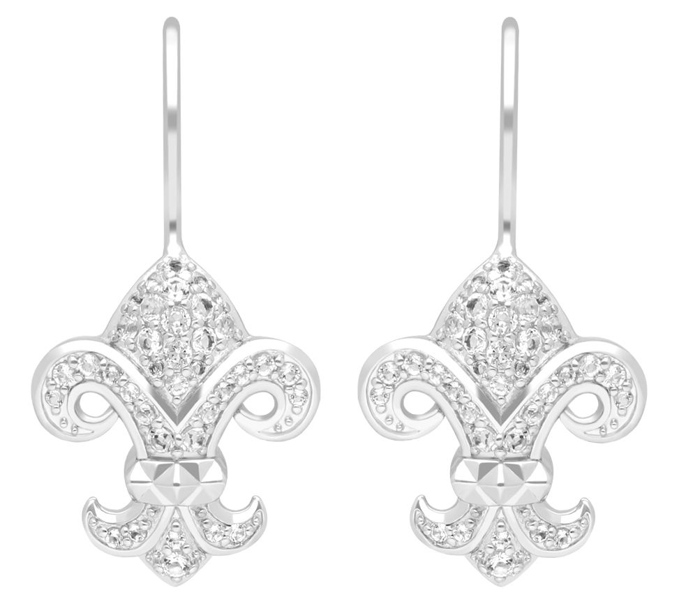 Margo Manhattan Silver White Topaz Fleury Earrings