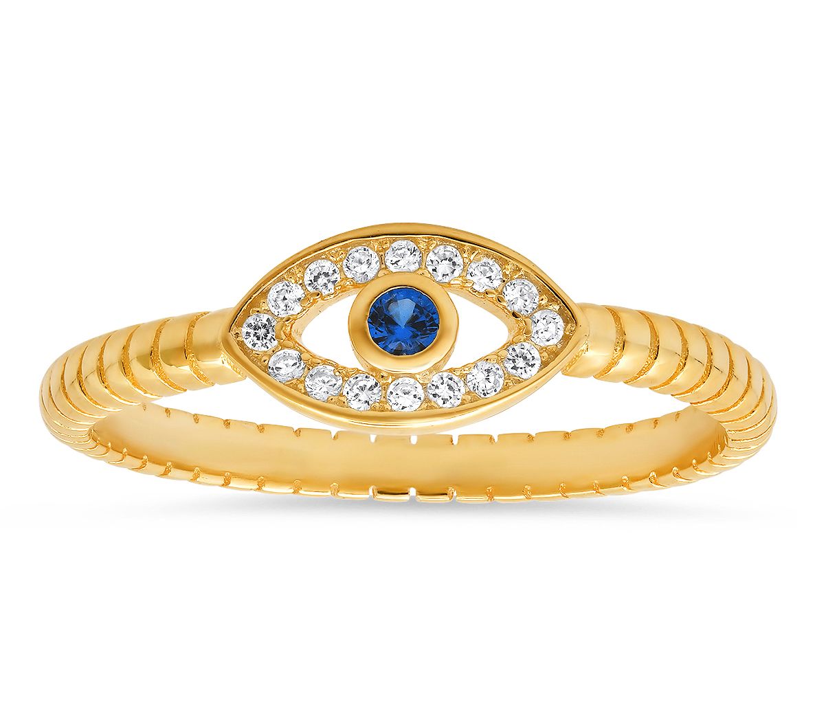 Diamonique Petite Evil Eye Ring, Sterling Silver