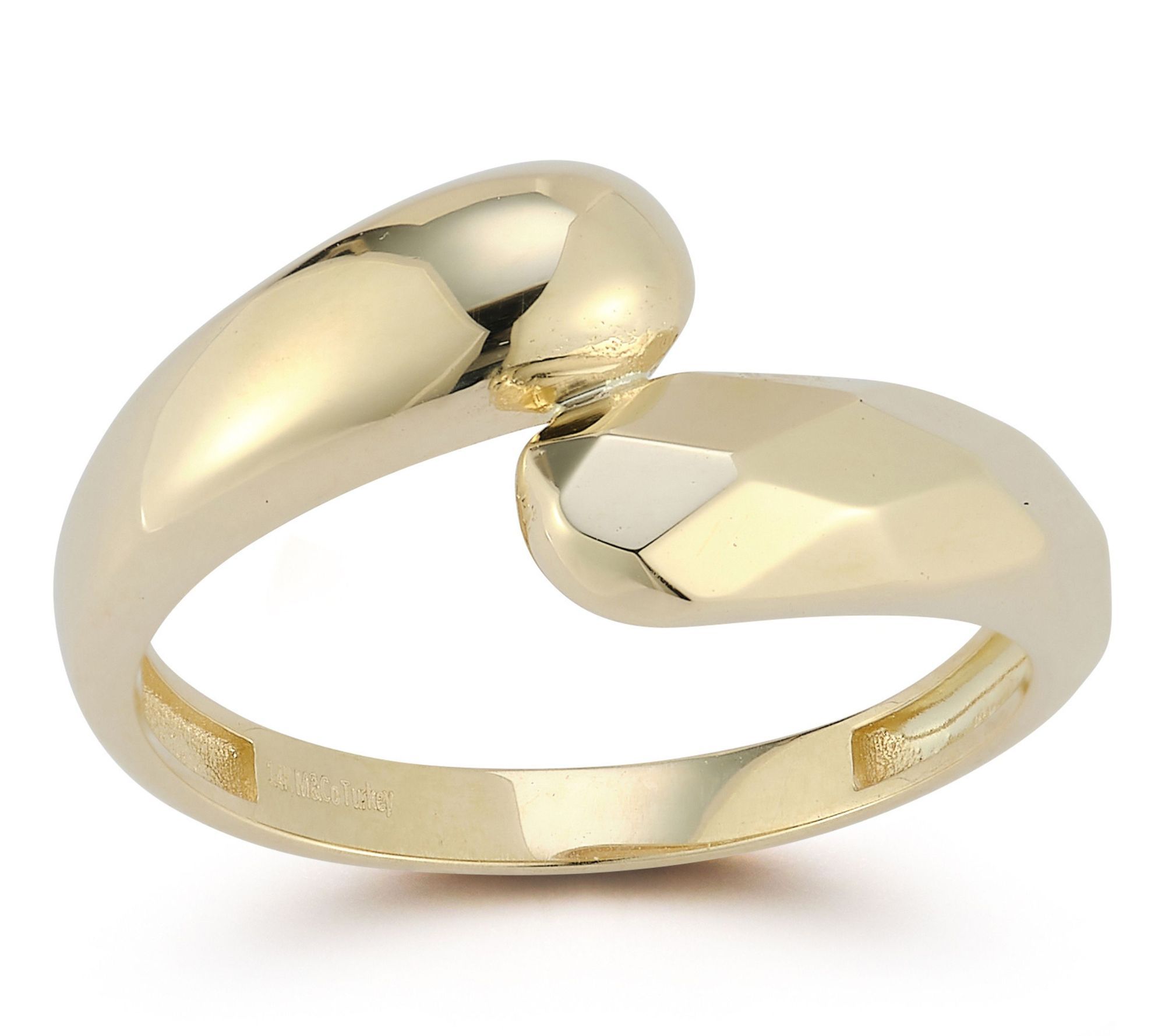 Luminosa Gold Geometric Polished Bypass Ring, 14K