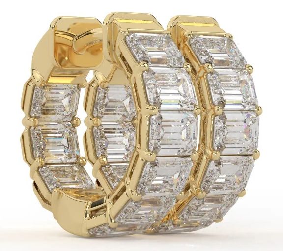 Zaxie Lab Diamonds Baguettes are Better HuggieHoop Earrings