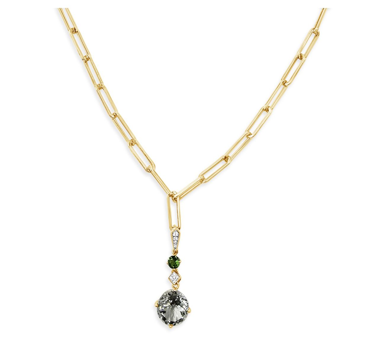 Ariva 18K Gold Clad Green Mint Quartz Hyannis Necklace
