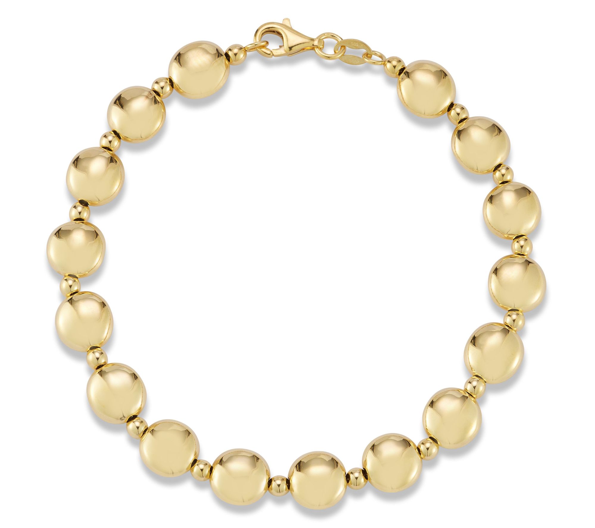 Italian Gold Bold Disc Bracelet, 14K
