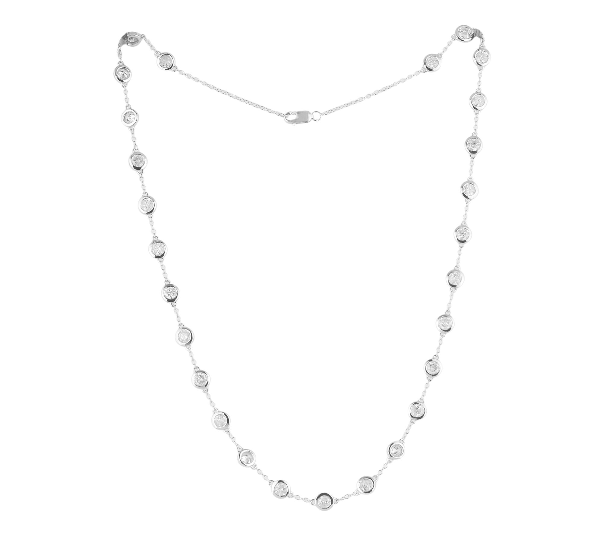 Affinity Diamonds 5.00 cttw Station Necklace, Sterling Silver