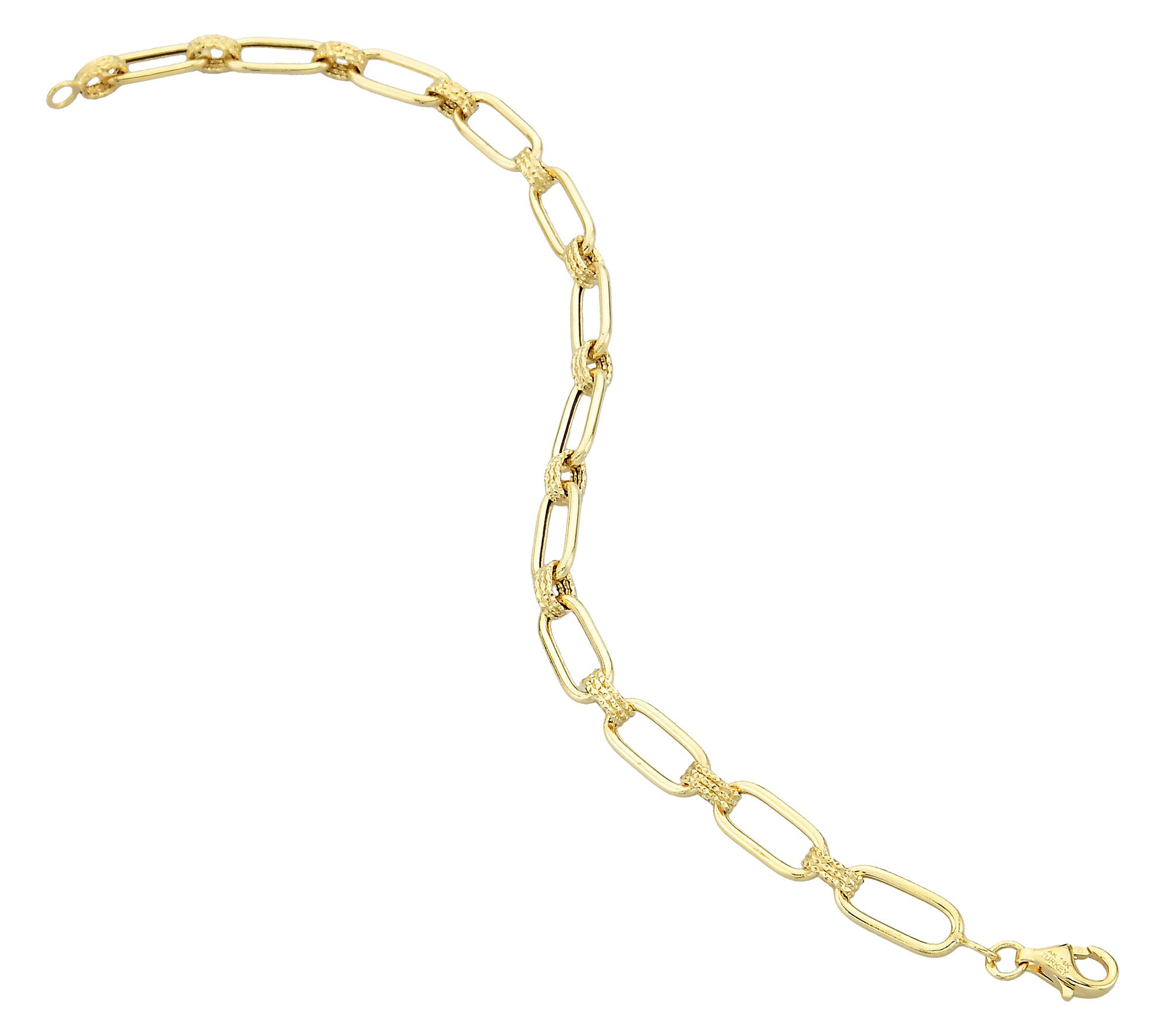 Adorna 14K Gold Oval Paper Clip Link Bracelet