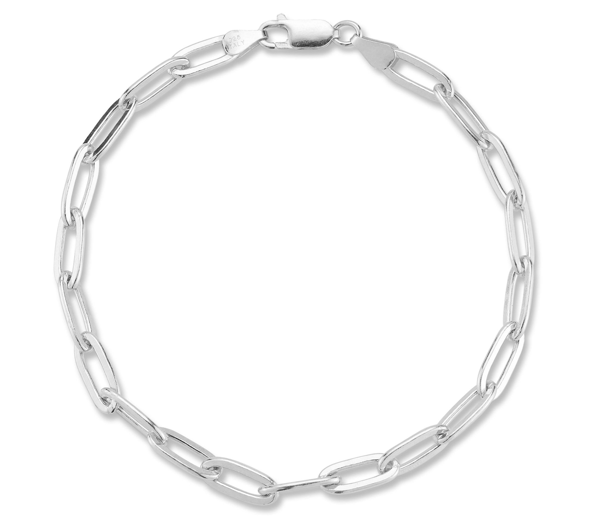 Italian Silver Men's 9" Paperclip Bracelet, Sterling