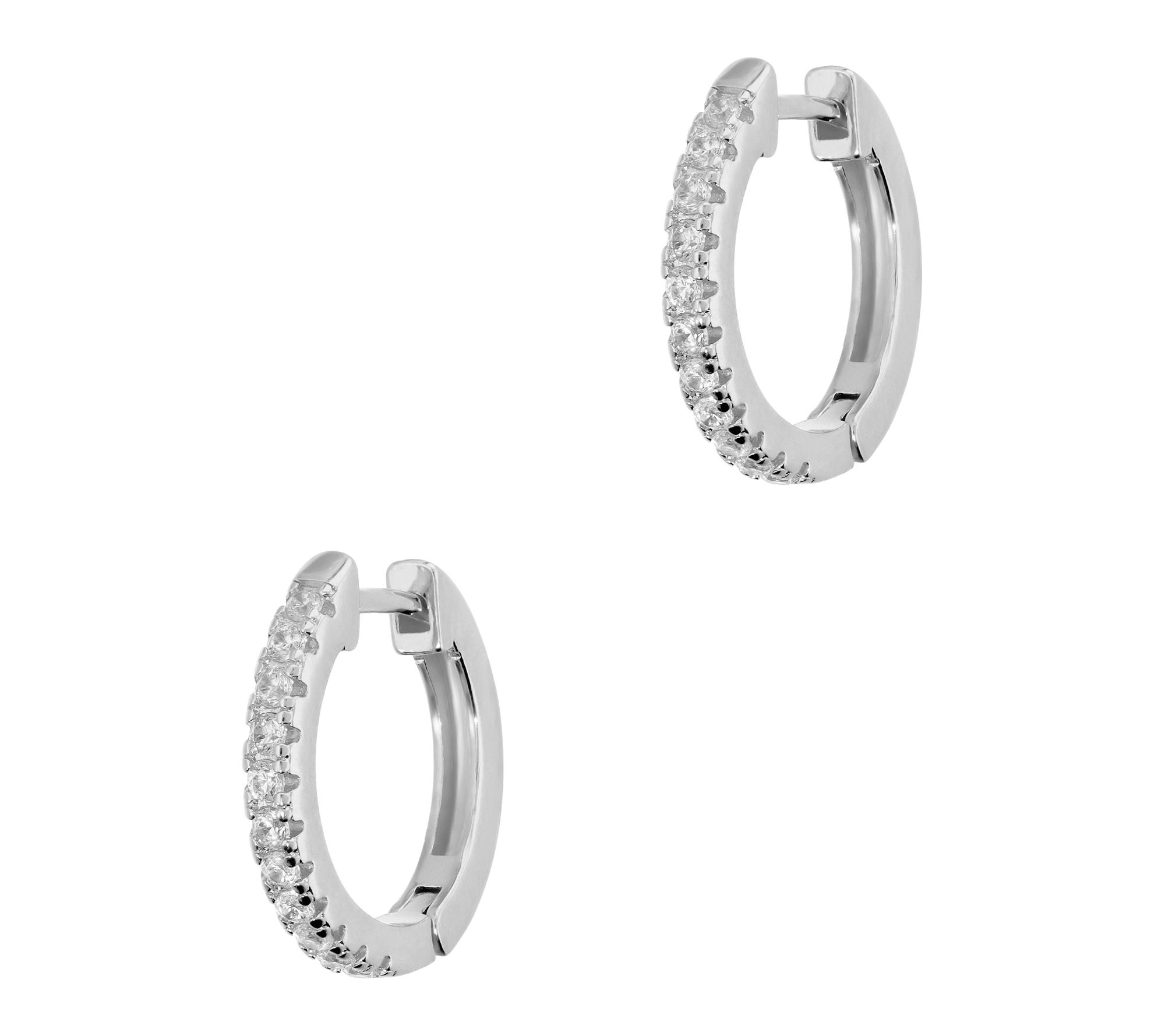 Diamonique x Bronzo Italia Mini Round Hoop Earrings