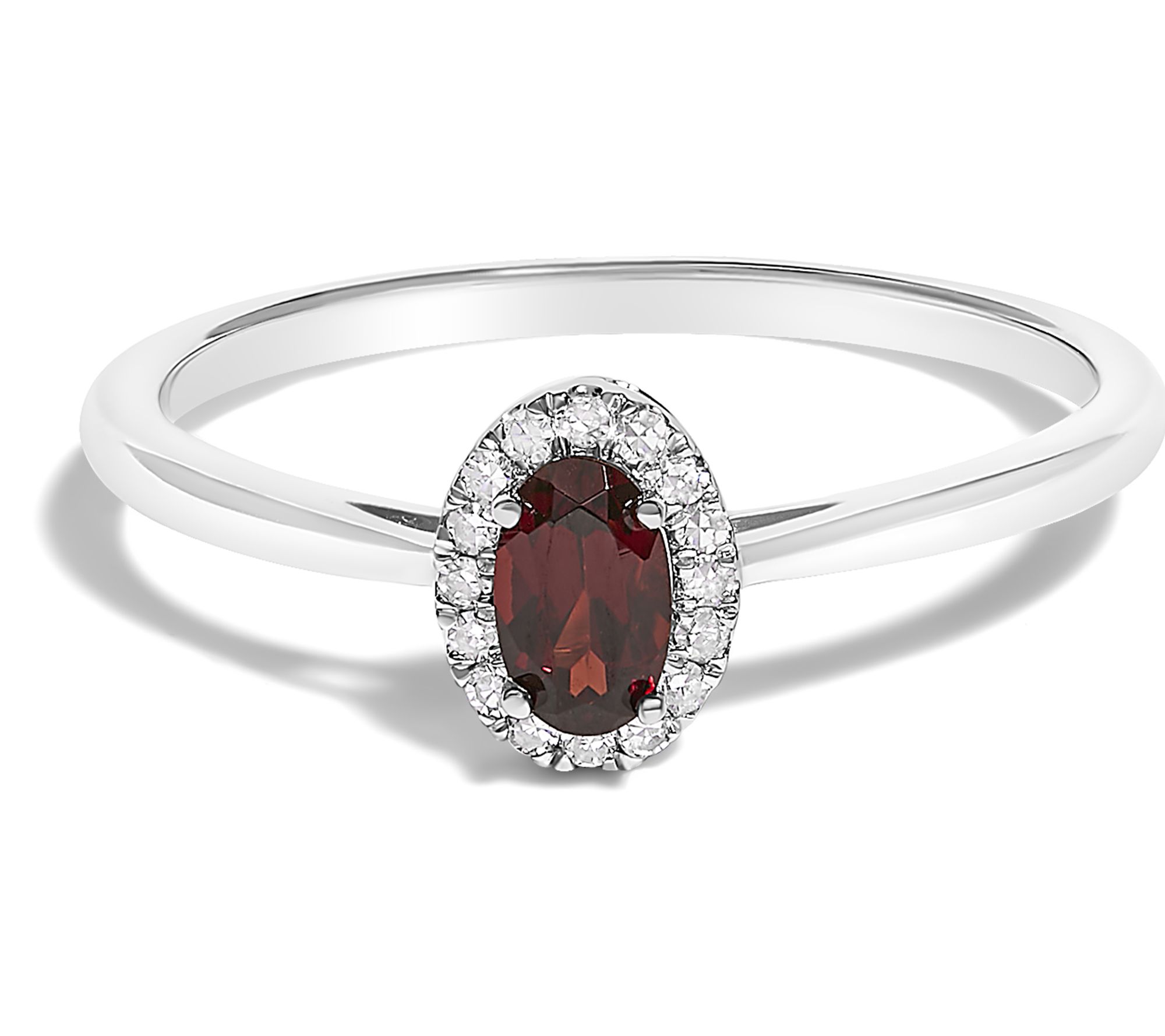 Haus of Brilliance Garnet & Diamond Halo Ring,10K Gold