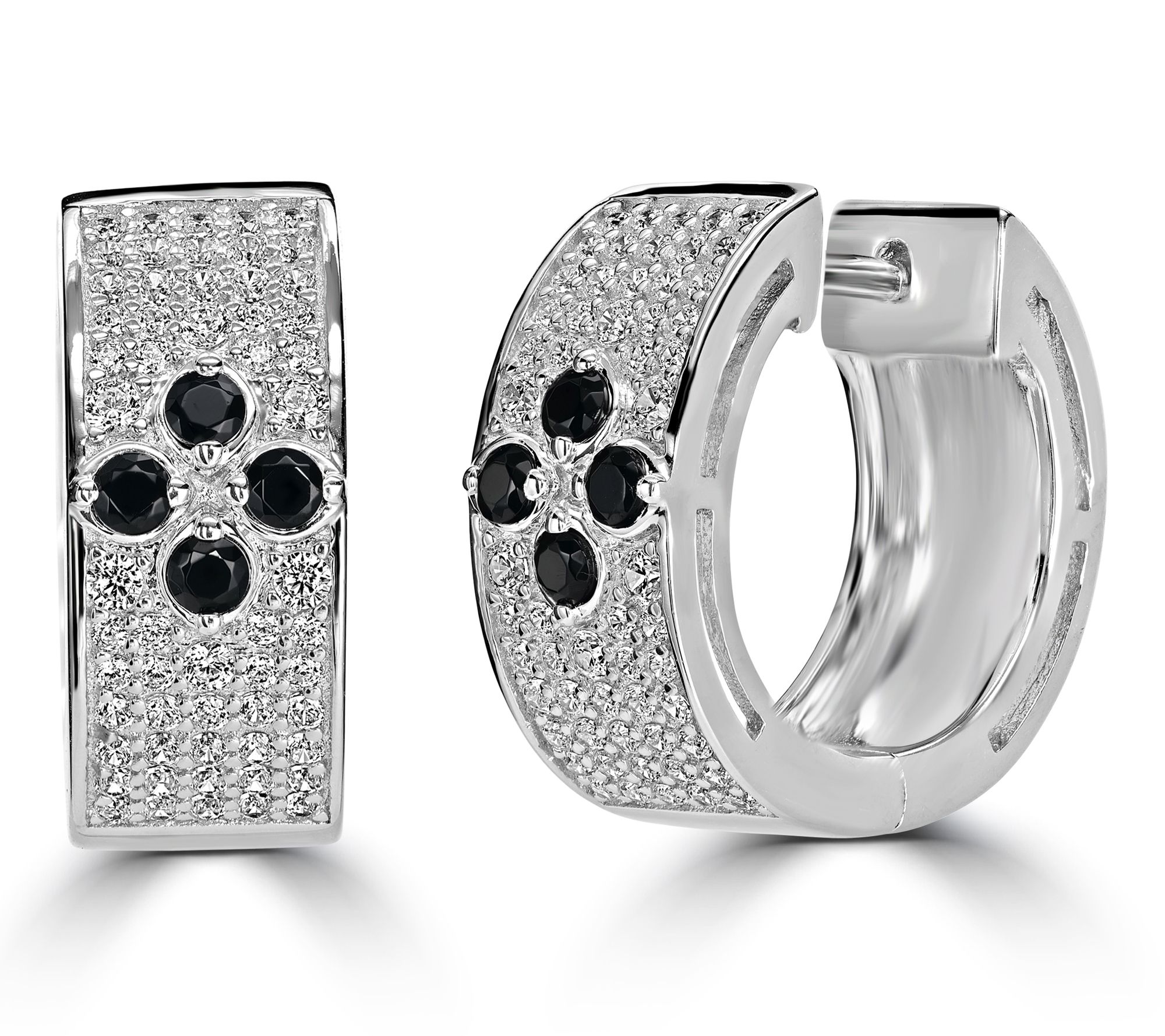 Diamonique x Kathy Levine Huggie Hoop Earrings,Sterling