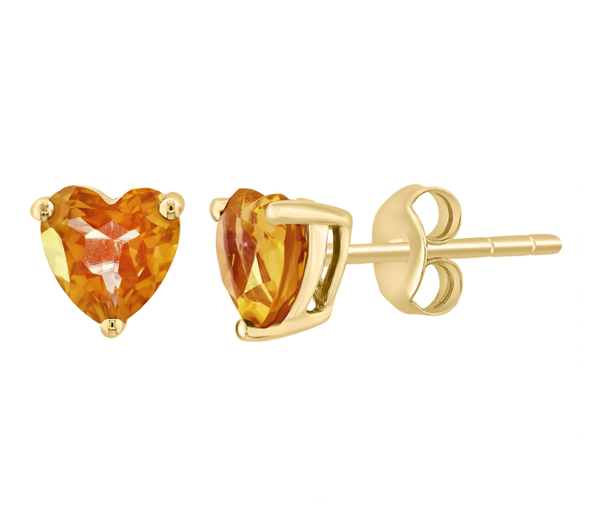 Effy Citrine Heart Stud Earrings, 14K Gold