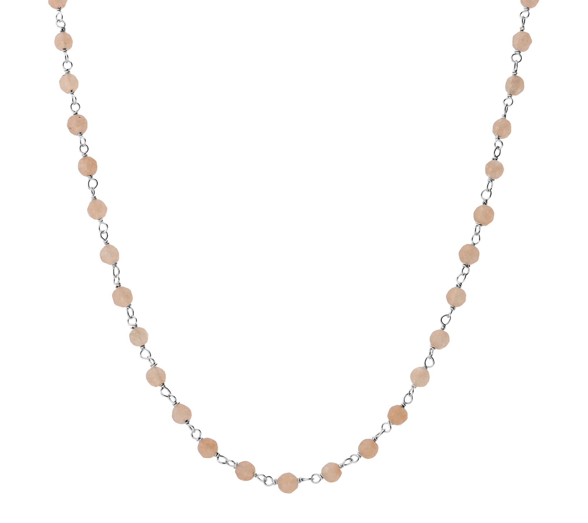 Italian Silver Gemstone Bead Necklace, Sterling