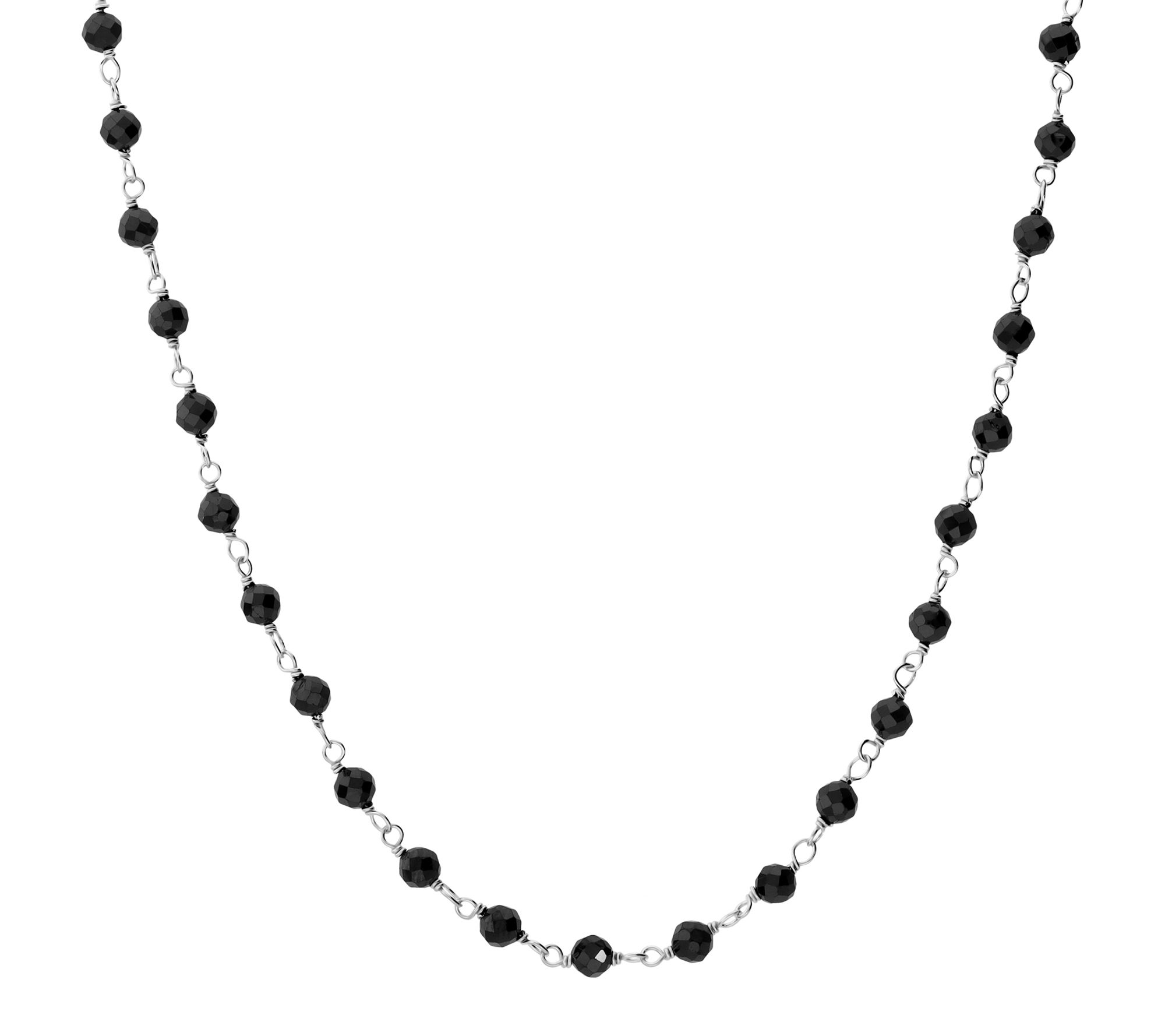 Italian Silver Gemstone Bead Necklace, Sterling