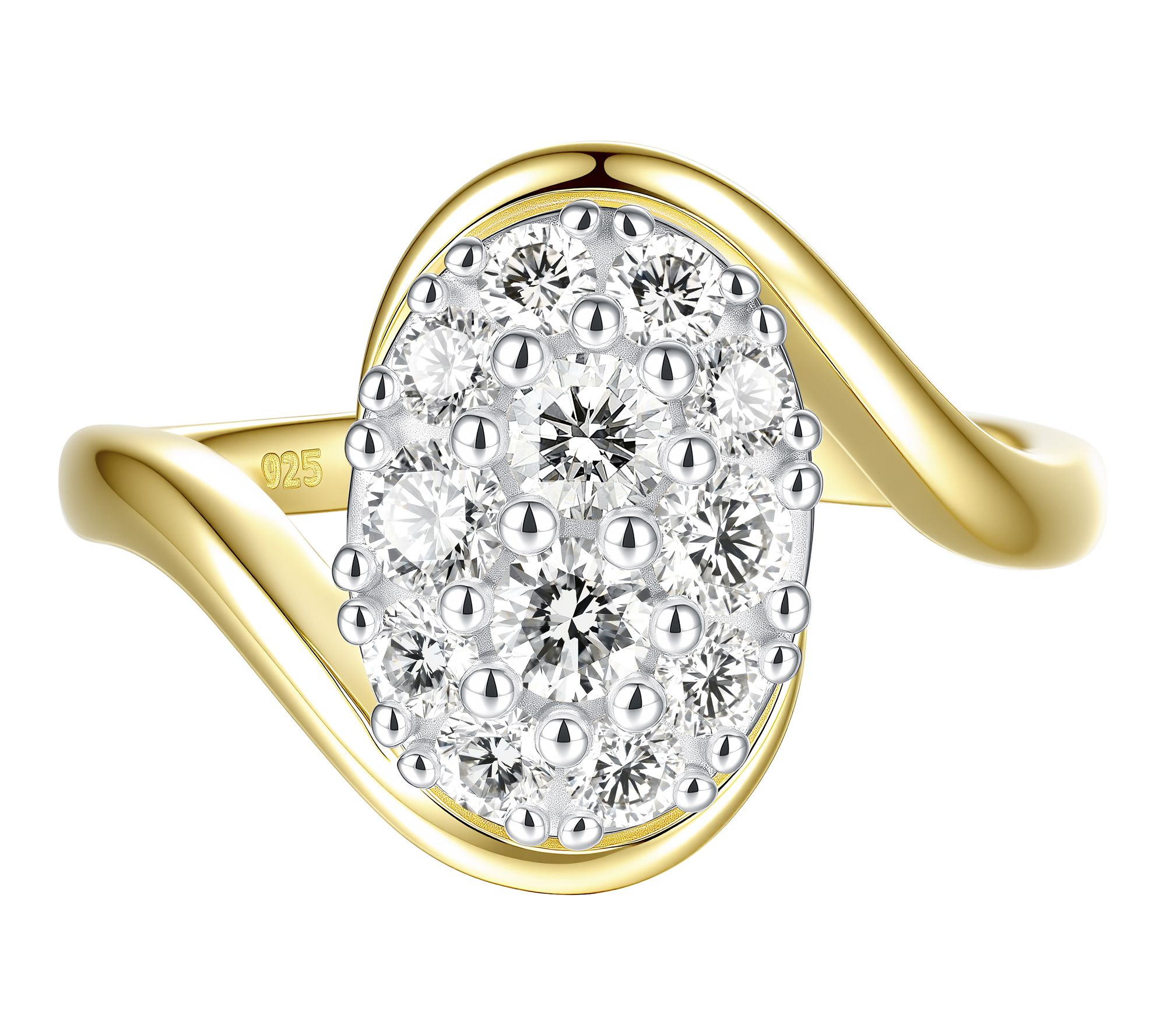 Fire Light Lab Grown Diamond Oval Cut Bypass Ring, Sterling