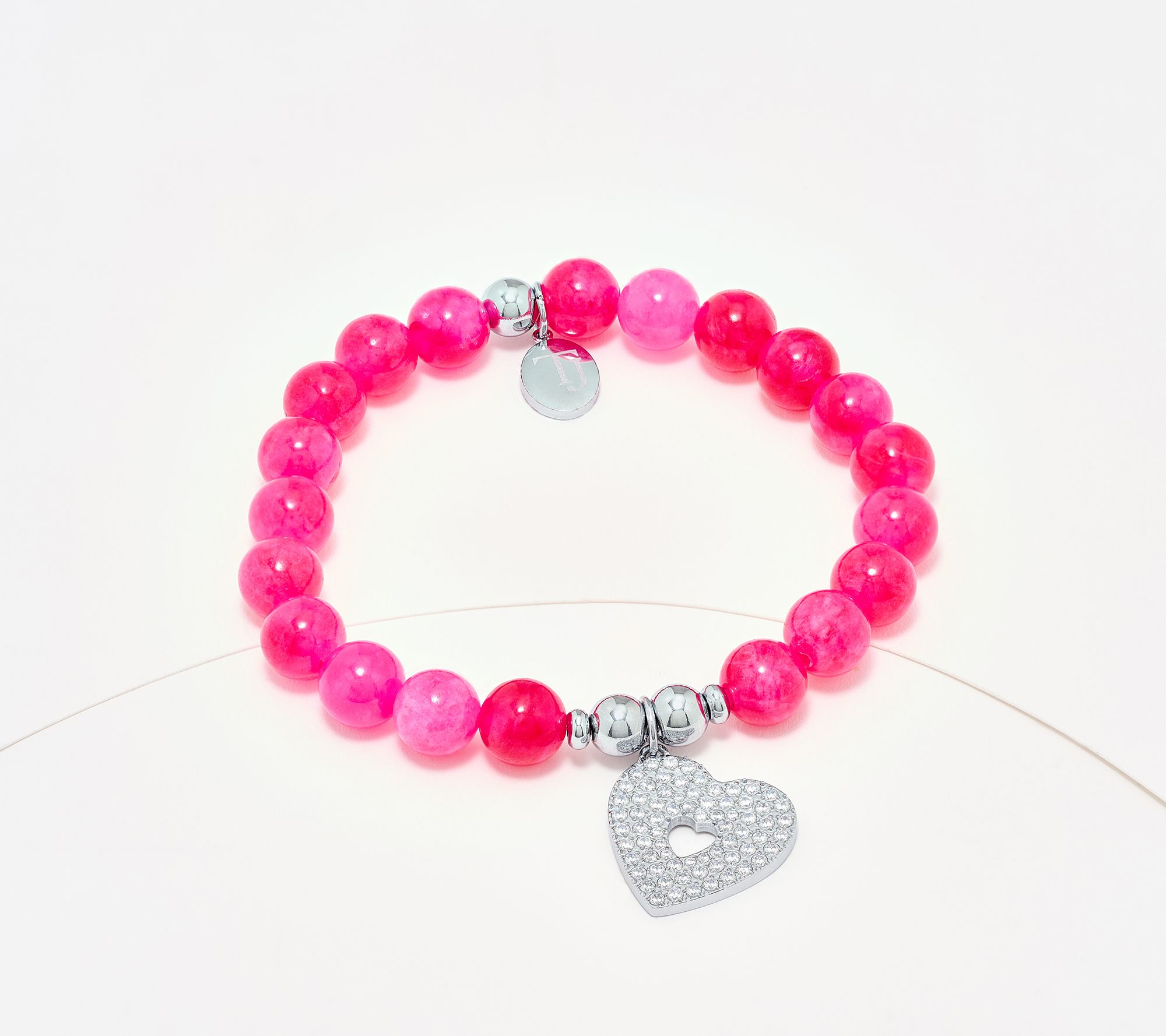  TJ by T.Jazelle Gemstone Beaded Bracelet Stainless Steel