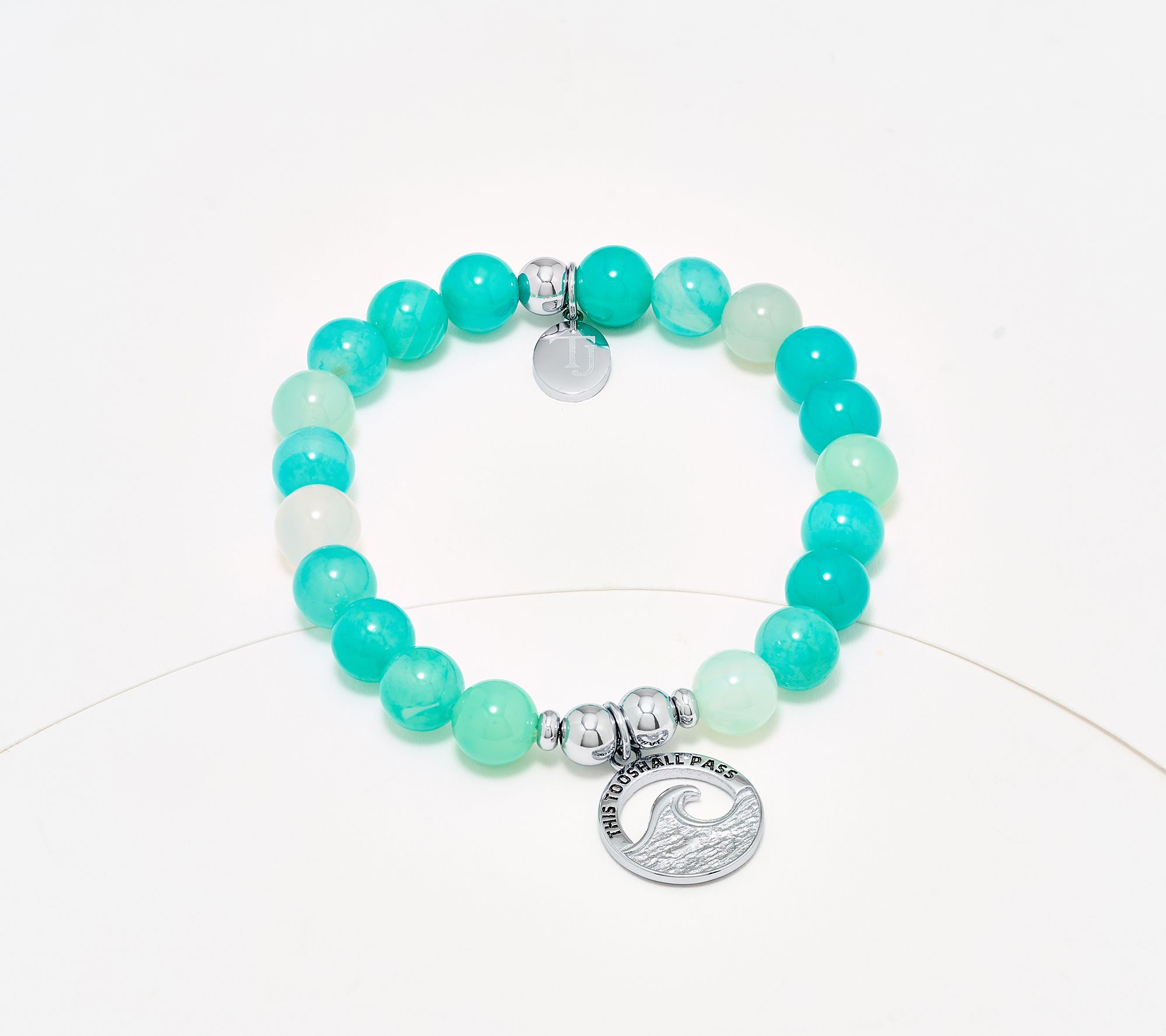 TJ by T.Jazelle Gemstone Beaded Bracelet Stainless Steel
