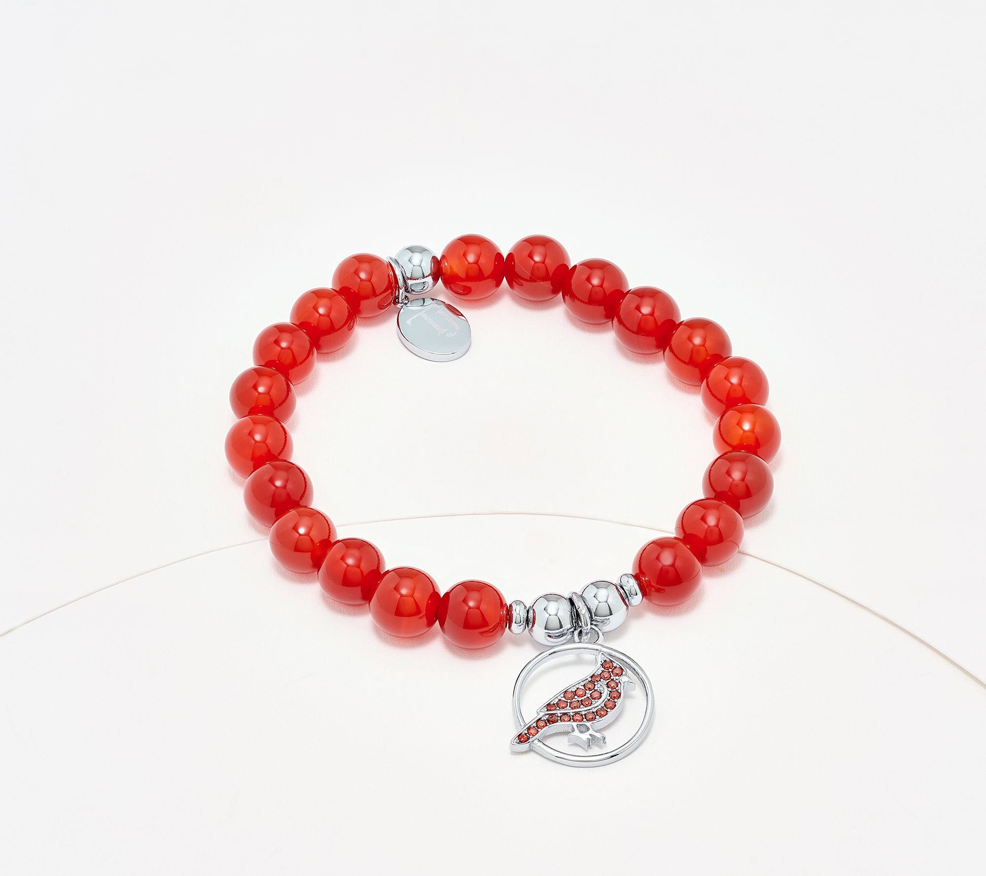 TJ by T.Jazelle Gemstone Beaded Bracelet Stainless Steel