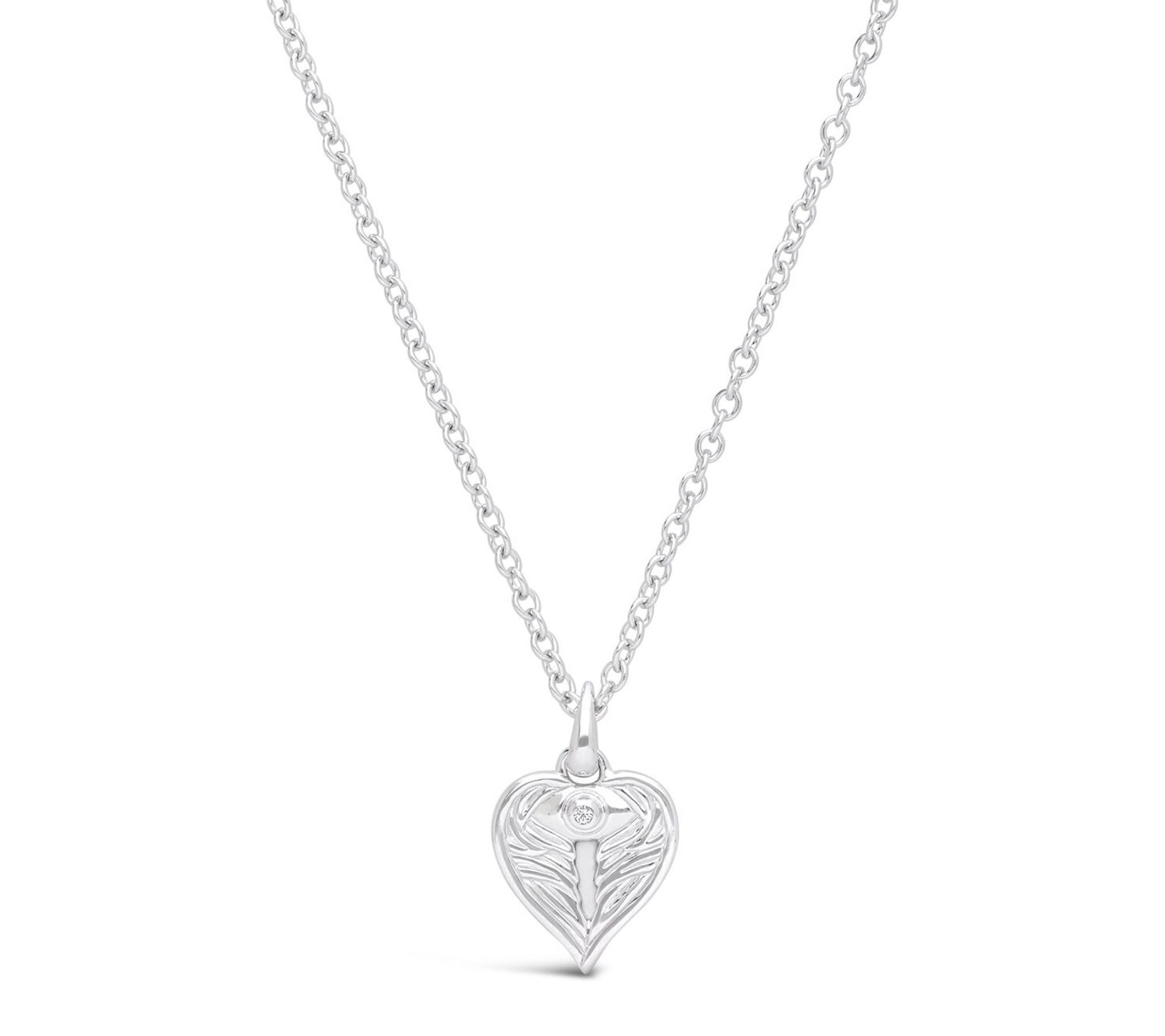 Goddaughters Sterling Silver Angel Eyes Topaz Heart Necklace