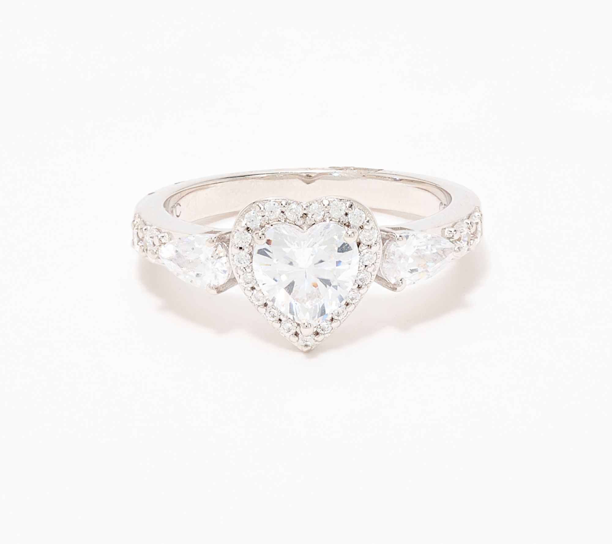 Diamonique x Kathy Levine Have a Heart Ring, Sterling Silver