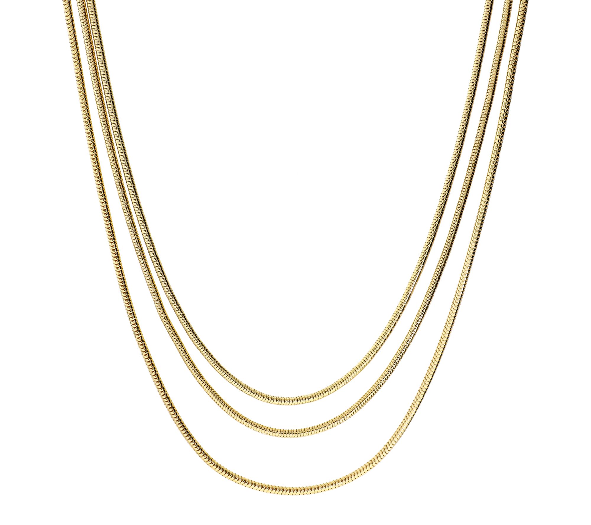 David Markstein Bronze Graduated 3-Strand Snake Necklace
