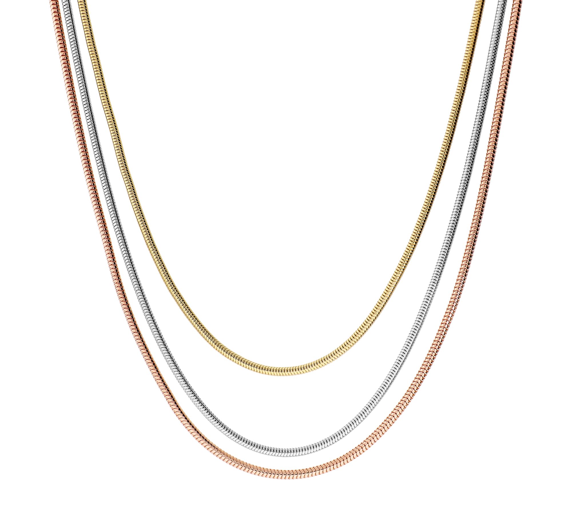 David Markstein Bronze Graduated 3-Strand Snake Necklace