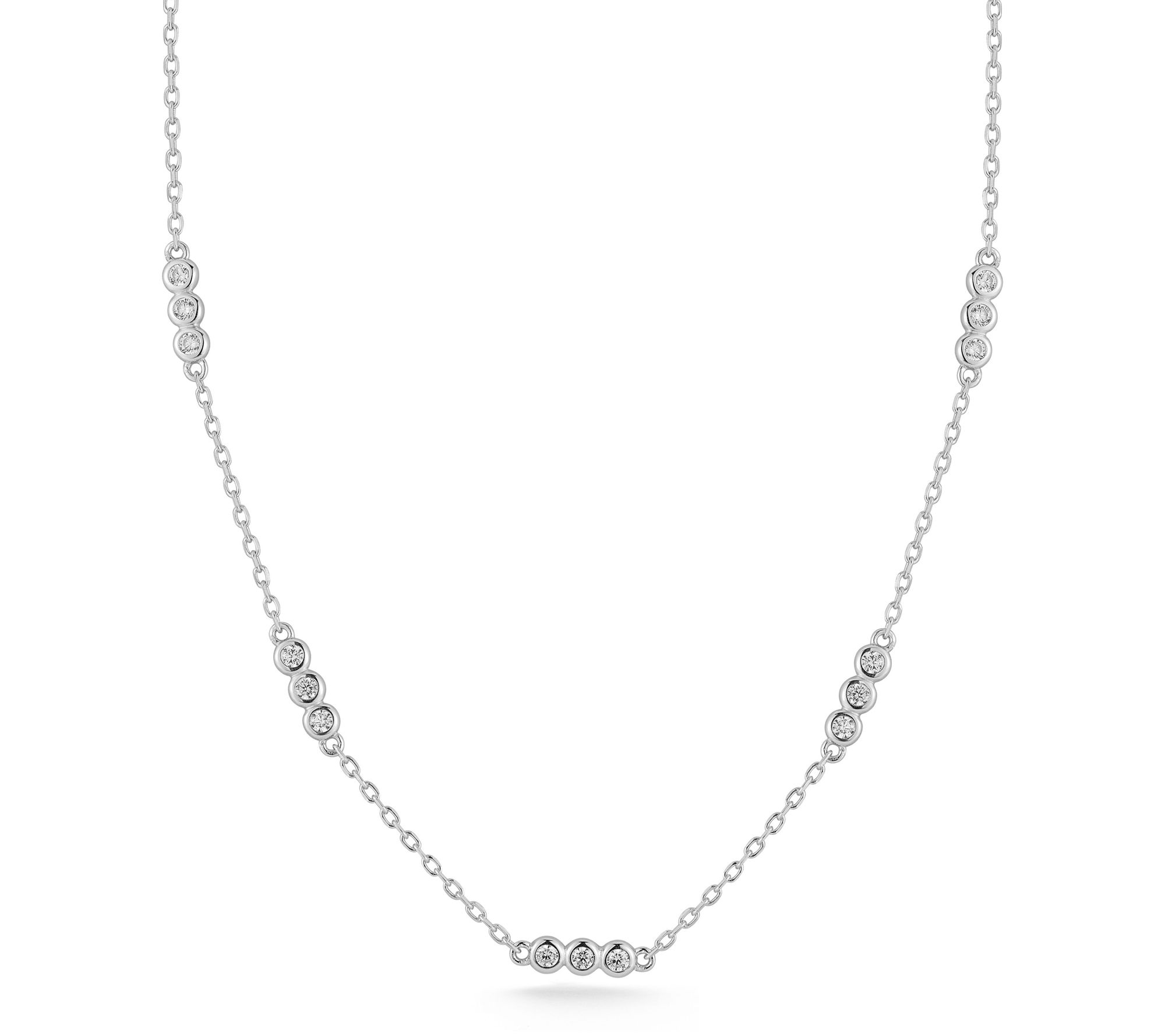 Rachel Zoe Dainty Round Station Necklace, Sterling