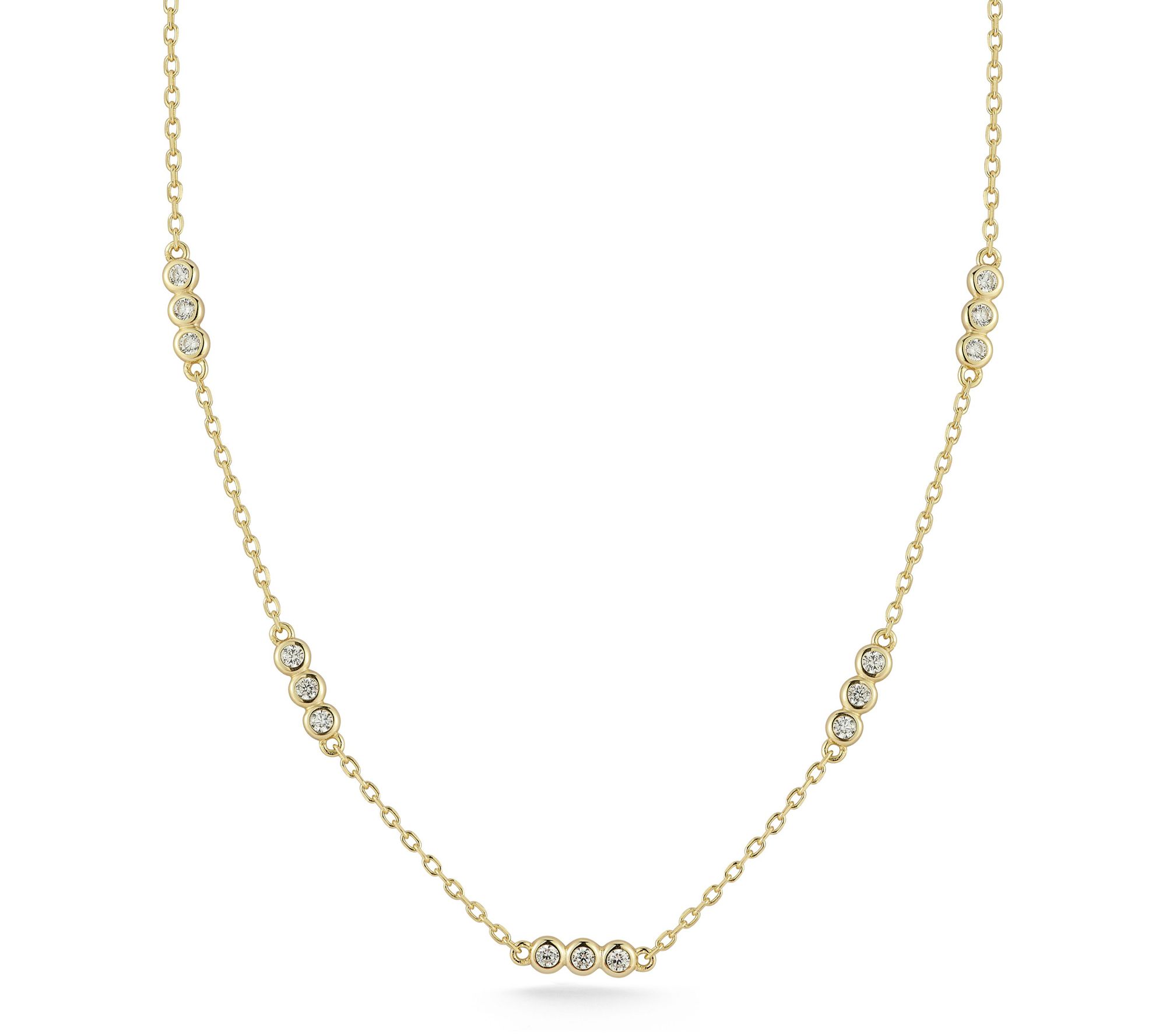 Rachel Zoe Dainty Round Station Necklace, Sterling