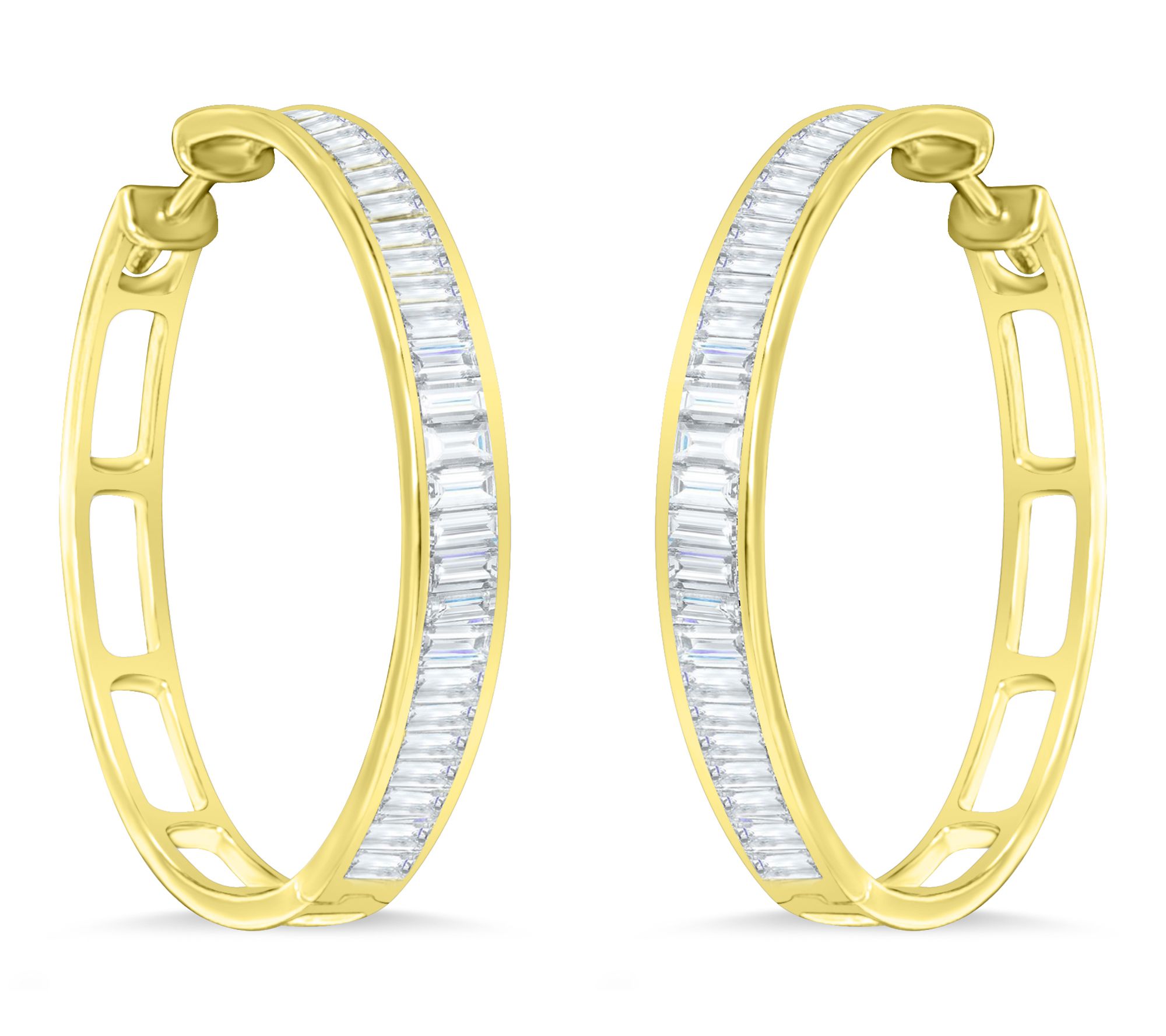 Fire Light 3.30 cttw Lab Grown Diamond Hoop Earrings, Sterling