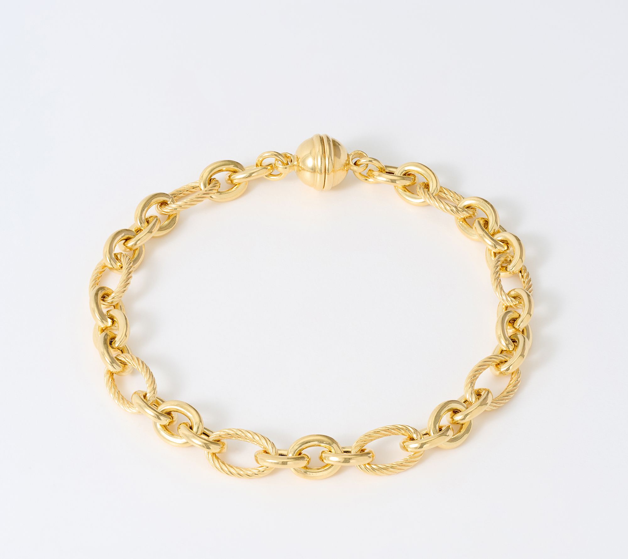 Ultrafine 950 Polished & Textured Bracelet with Magnetic Clasp