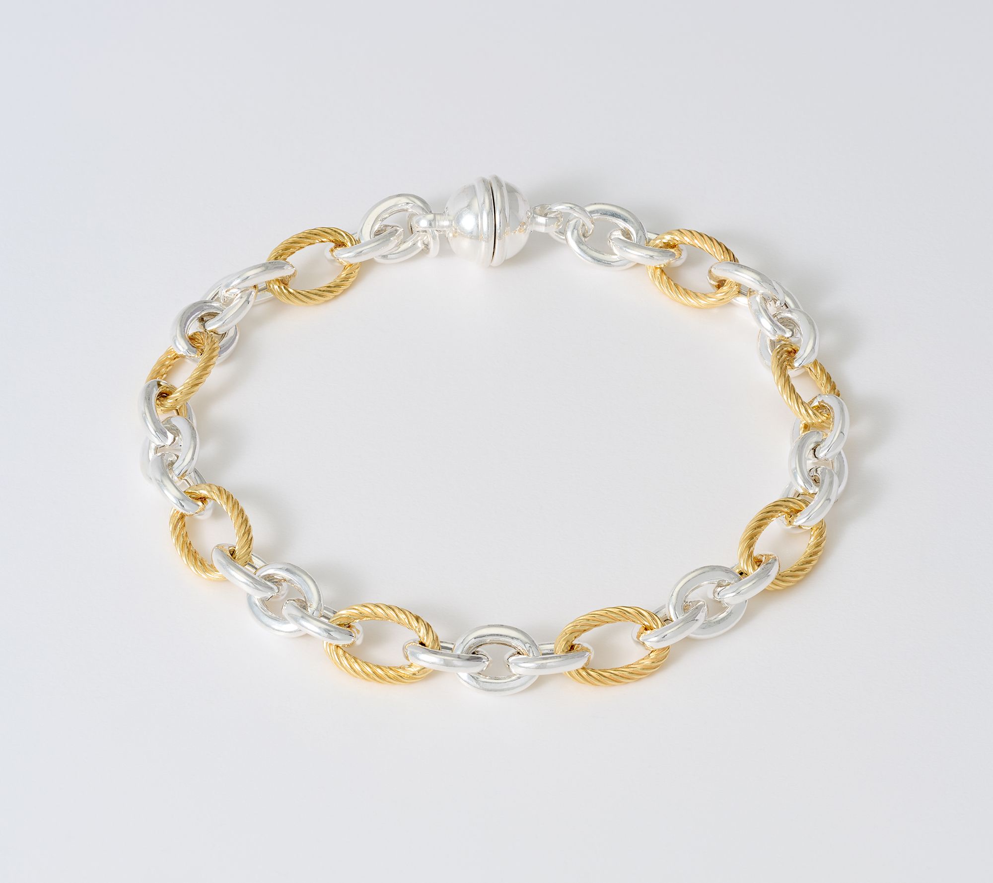 Ultrafine 950 Polished & Textured Bracelet with Magnetic Clasp