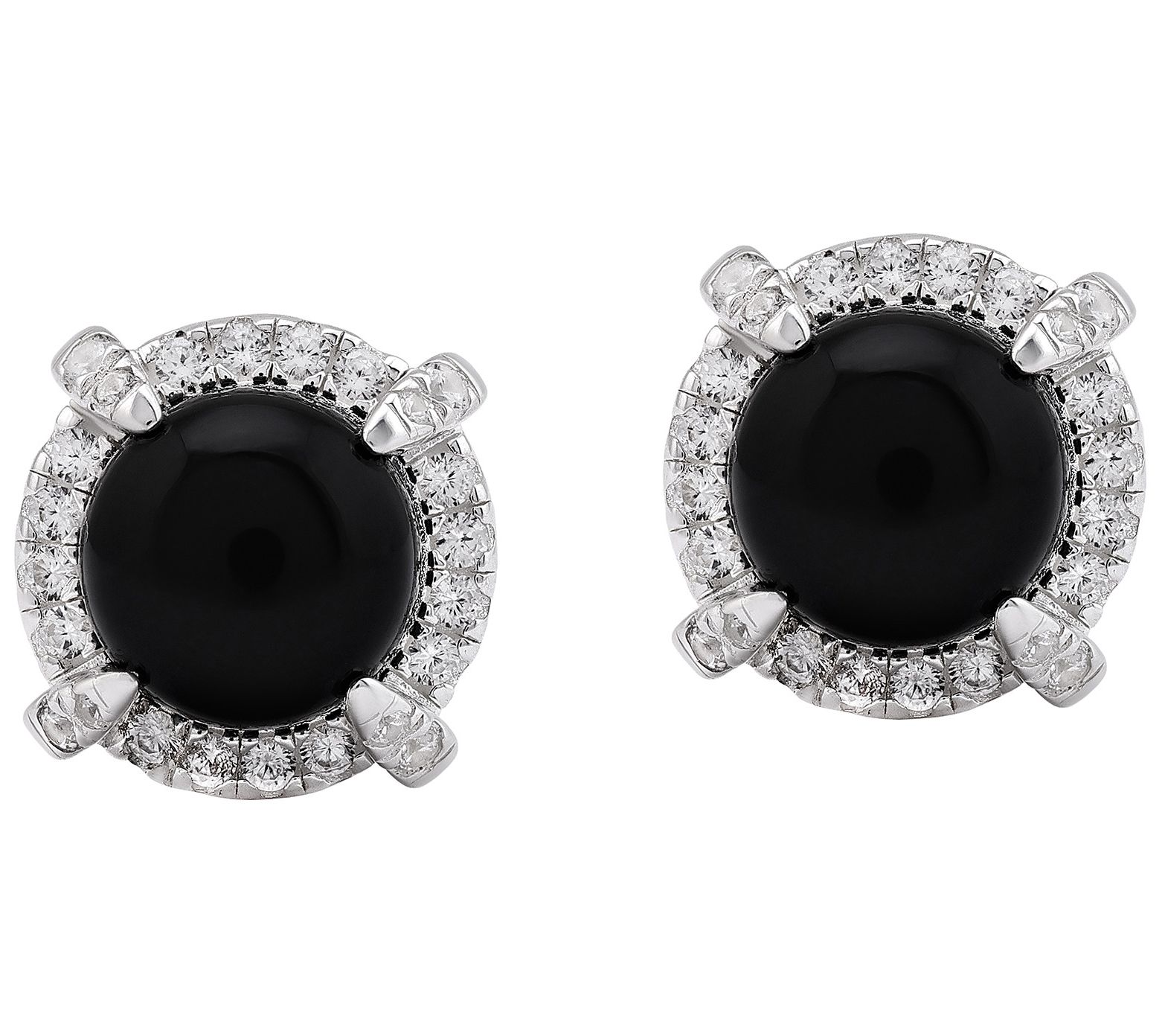 Christian James by Scott Grimes Onyx Halo Earrings, Sterling