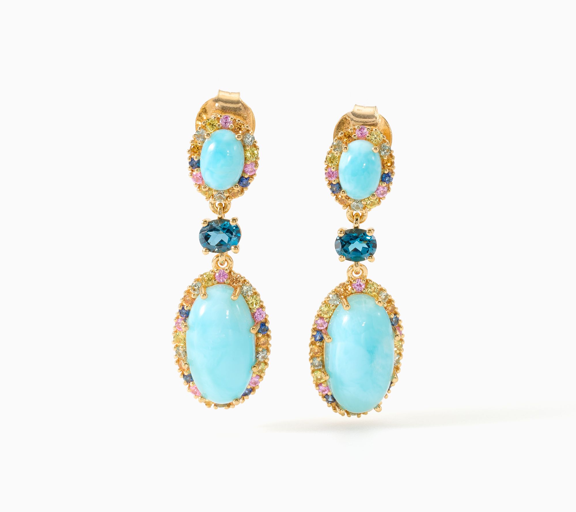 Affinity Gems Larimar, London Blue Topaz & Gem Earrings