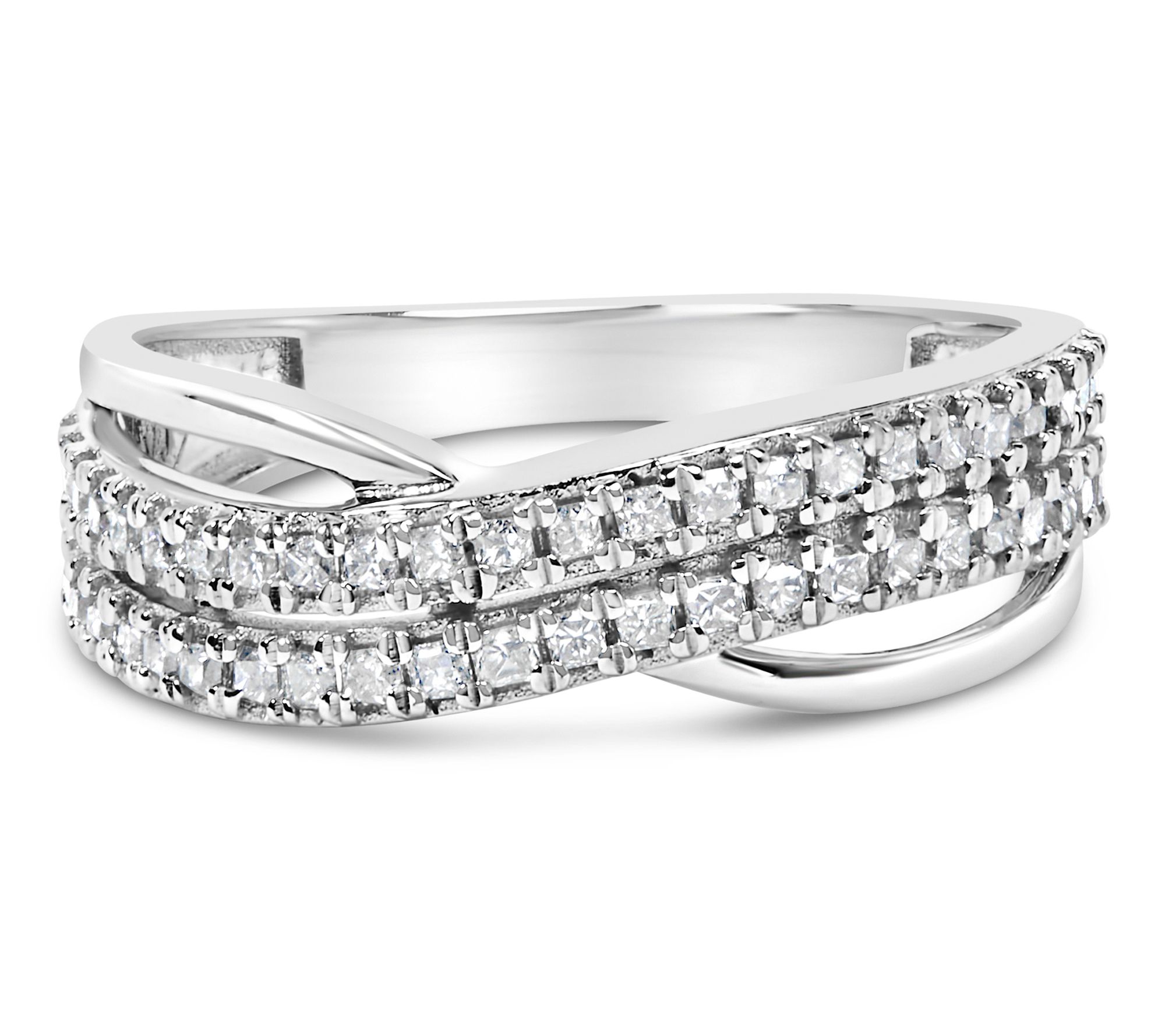Haus of Brilliance Diamond Split Shank Band Ring, 10K Gold