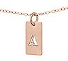 14K Rose Gold-Plated Personalized Initial Tag Pendant