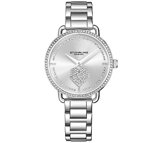 Stuhrling Women's Valentina Crystal Heart Watch