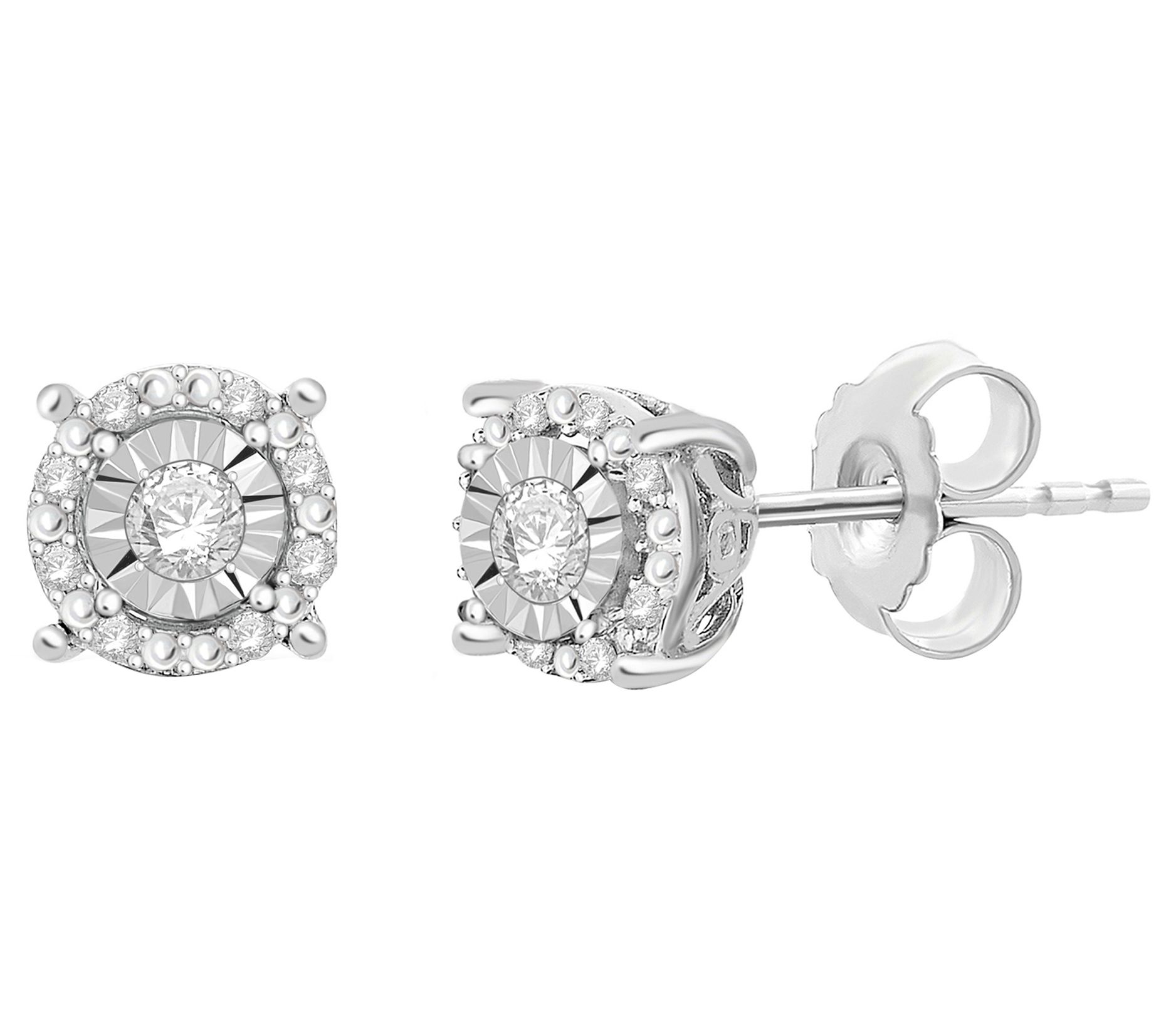 Affinity 0.25 cttw Round Diamond Stud Earrings,Sterling