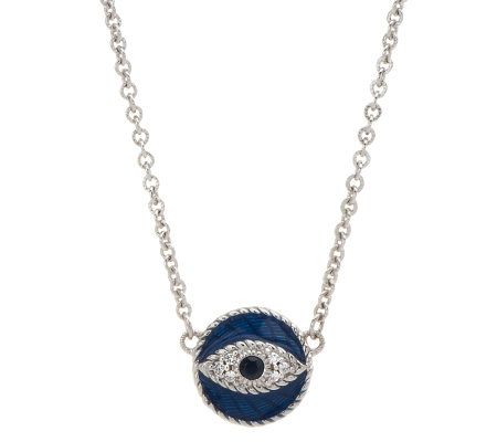 Judith Ripka Sterling Blue Sapphire And Enamel Evil Eye 18