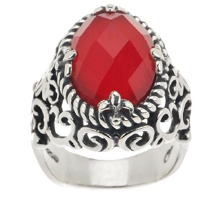 Carolyn Pollack Red Coral Doublet Sterling Ring - Page 1 — QVC.com