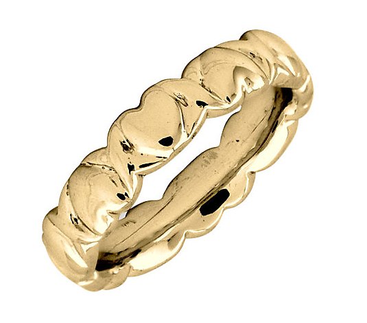Simply Stacks Sterling 18KYellow Gold-Plated 4.25mm Heart Rin
