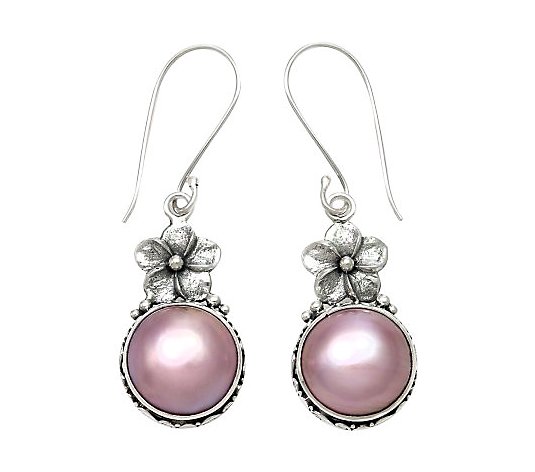 Novica Artisan Crafted Sterling Cultured Mabe Pearl Earrings
