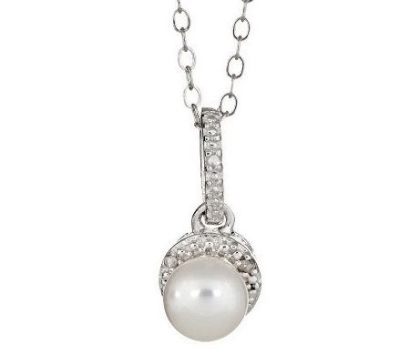 Sterling Birthstone Pendant with Diamond Accents & Chain